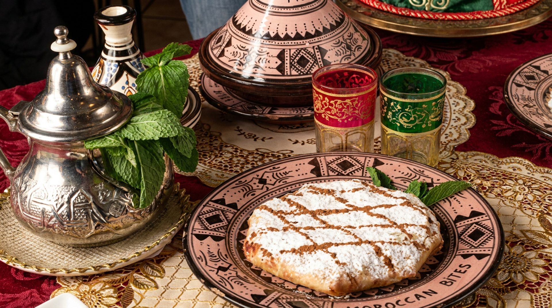 Pastilla and mint tea